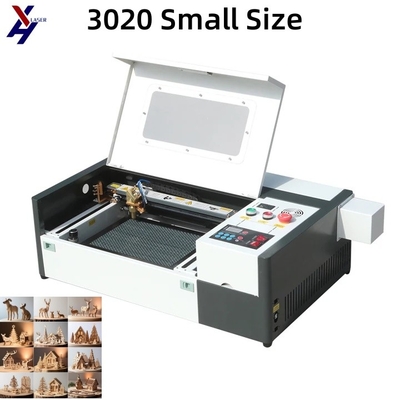 3020 เครื่องตัดเลเซอร์ขนาดเล็ก CO2 เครื่องตัดเลเซอร์ 40W 50W เครื่องฉลาก