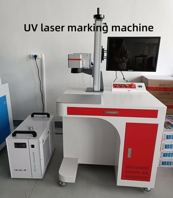 เครื่องฉลากเลเซอร์ UV ความละเอียดสูง 3W 5W 10W สําหรับการพิมพ์โลโก้พลาสติกกระจก
