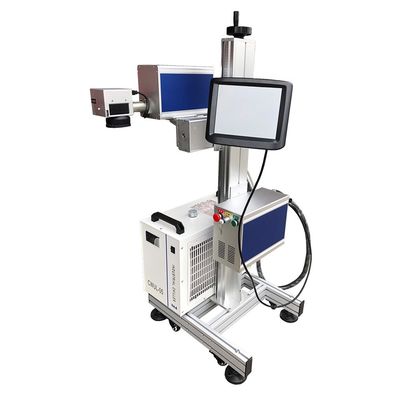 เครื่องหมายสายเลเซอร์พกพา เครื่องโค้ดเลเซอร์สําหรับสายการผลิตด้วย 30W 50W 100W