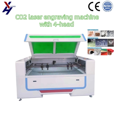 เครื่องตัดและแกะสลักเลเซอร์ CO2 130W 150W พร้อมหัวตัด 4 หัว สำหรับ อะคริลิค MDF แก้ว